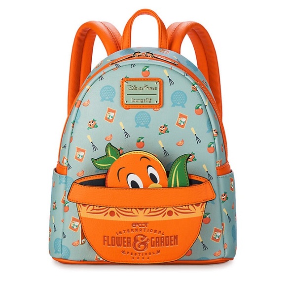 Disney Parks Orange Bird Loungefly Mini Backpack Flower & Garden Epcot NWT - Picture 2 of 7